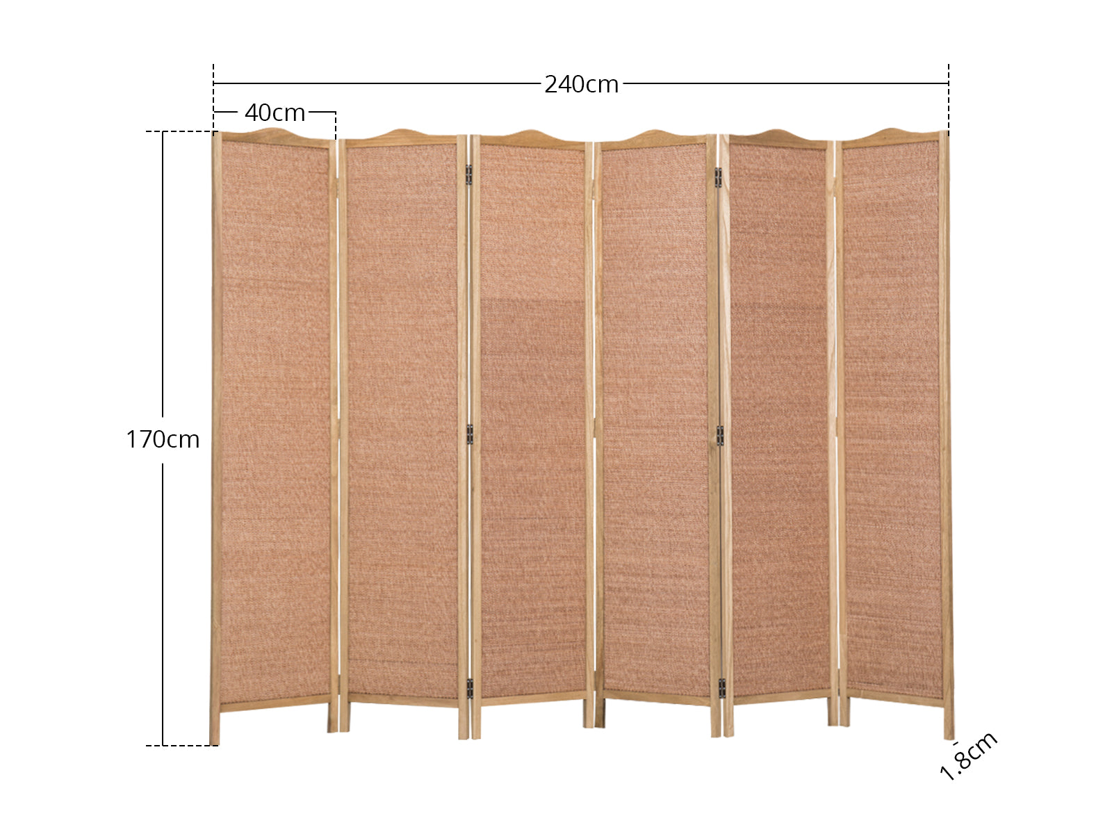 6-Panel Room Divider D S2 - Brown