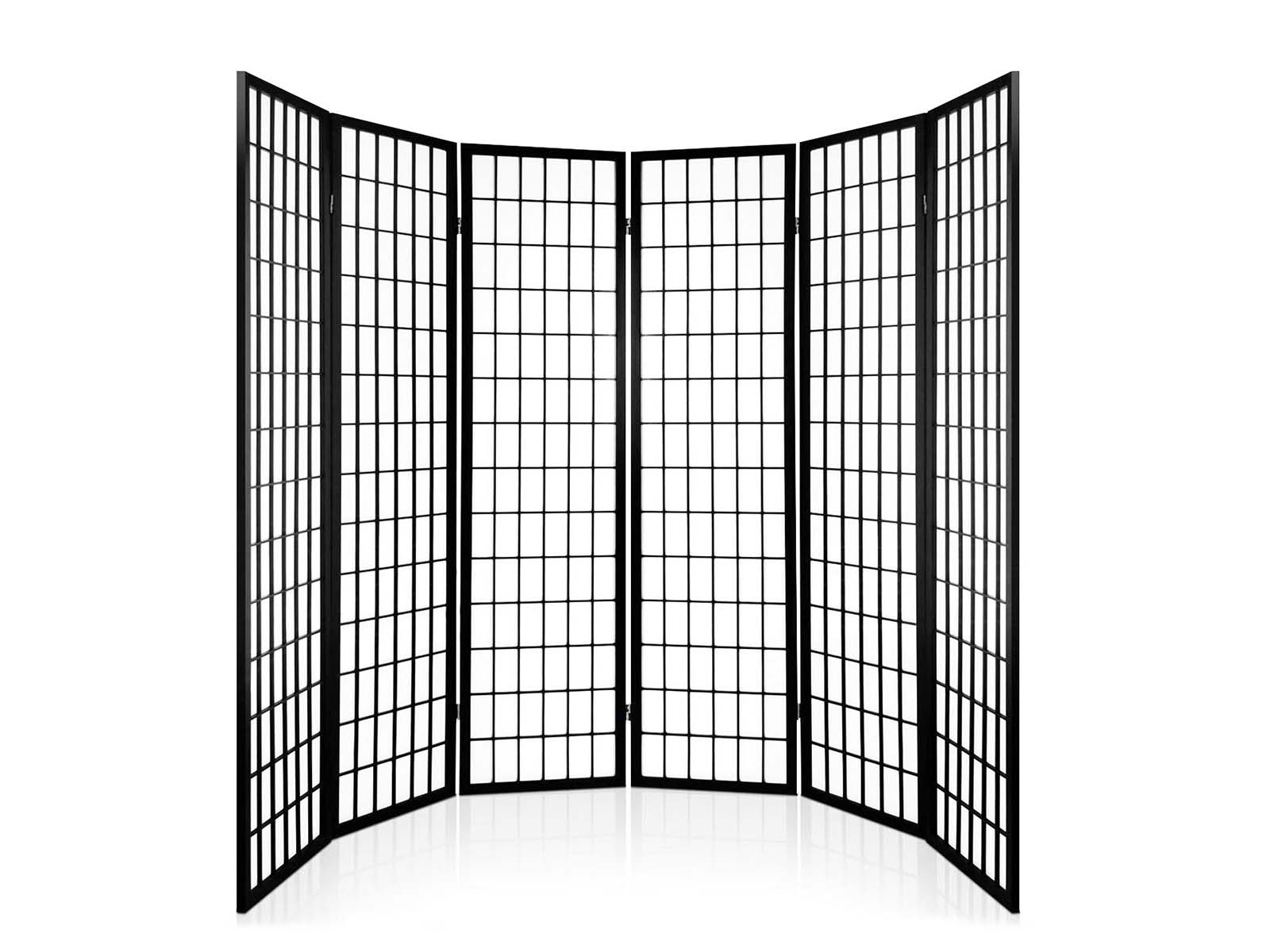 6-Panel Room Divider E P1 - Black