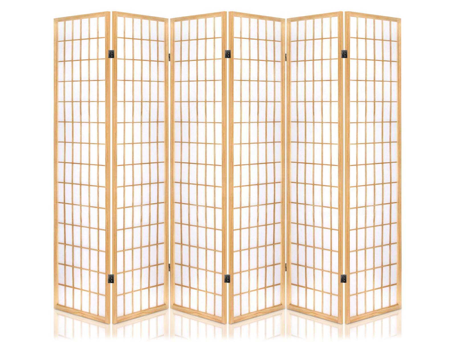 6-Panel Room Divider E P1 - Natural Wood