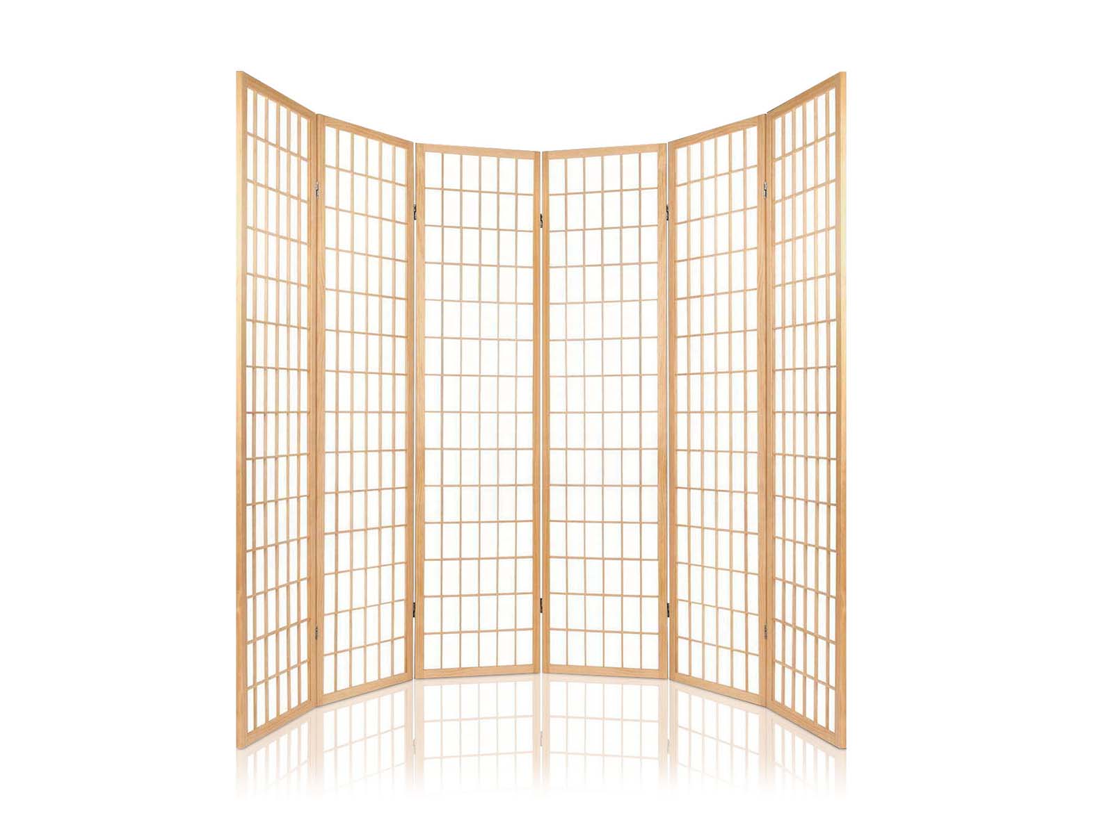 6-Panel Room Divider E P1 - Natural Wood