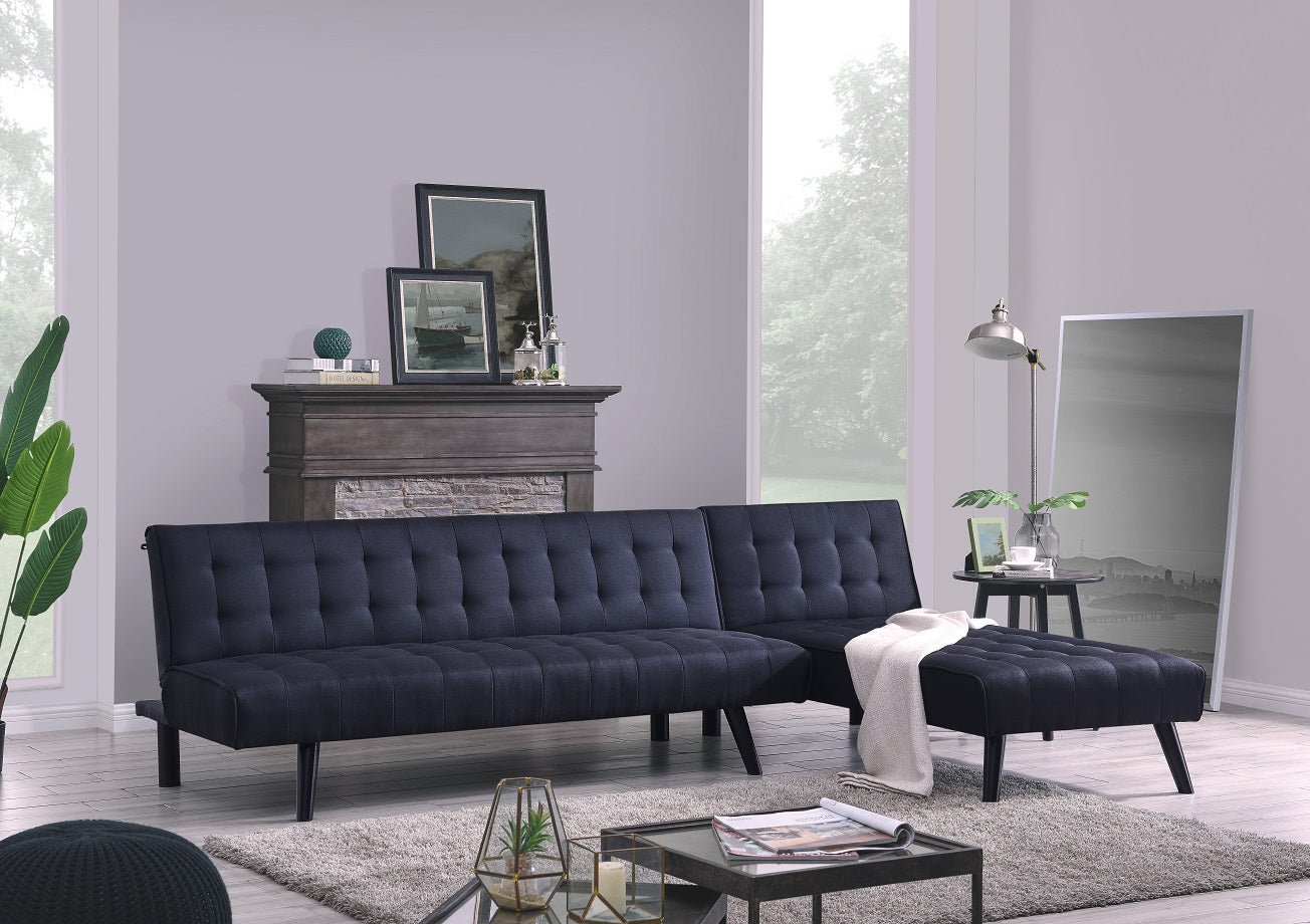 Boston Sofa Bed Chaise - Black