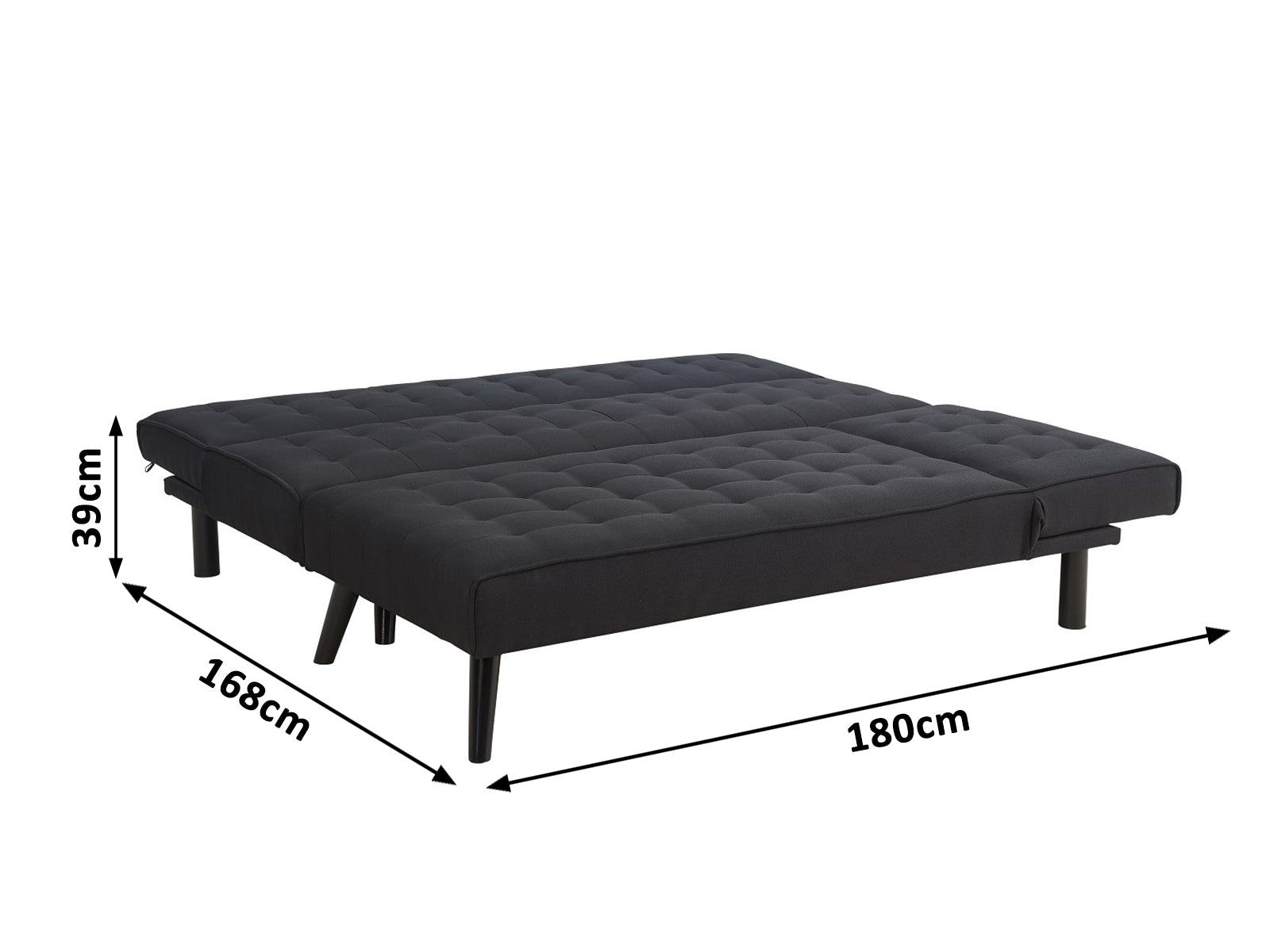 Boston Sofa Bed Chaise - Black