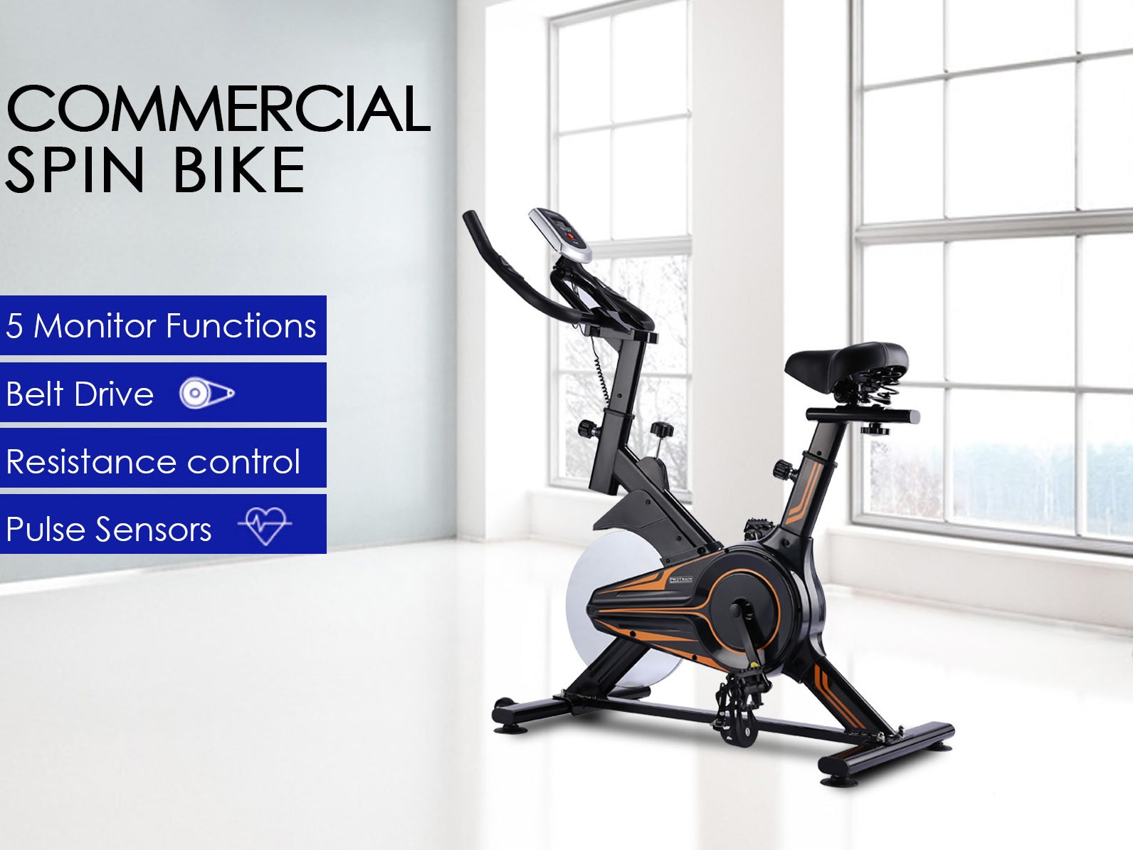 11kg Flywheel Exercise Spin Bike – Orange
