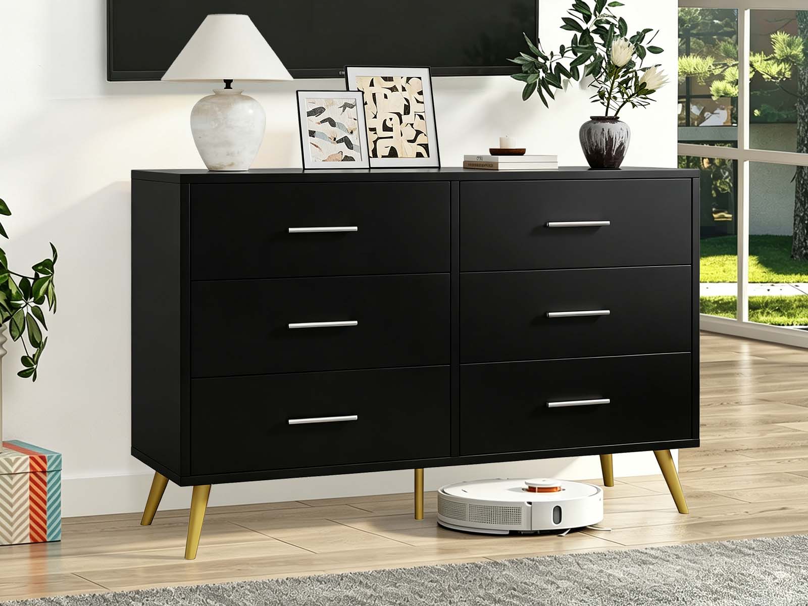 6-Drawer Cabinet - Black