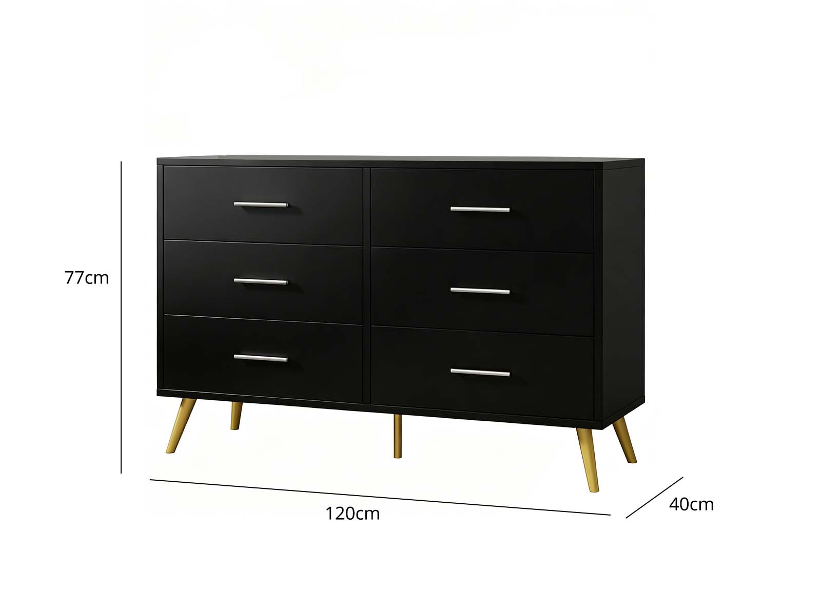 6-Drawer Cabinet - Black