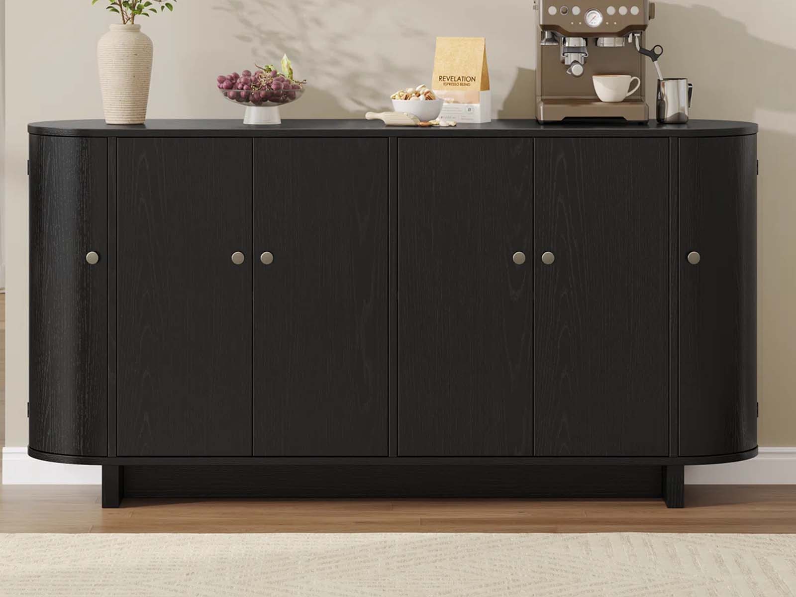 Black Buffet Cabinet - 160 cm