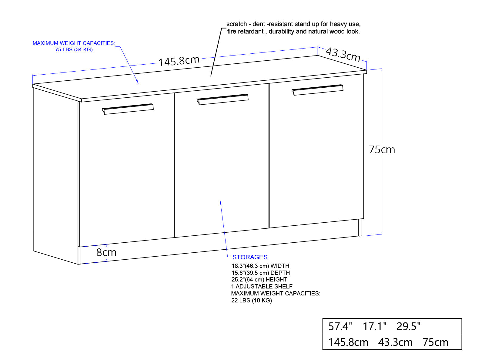 3-Door File Cabinet