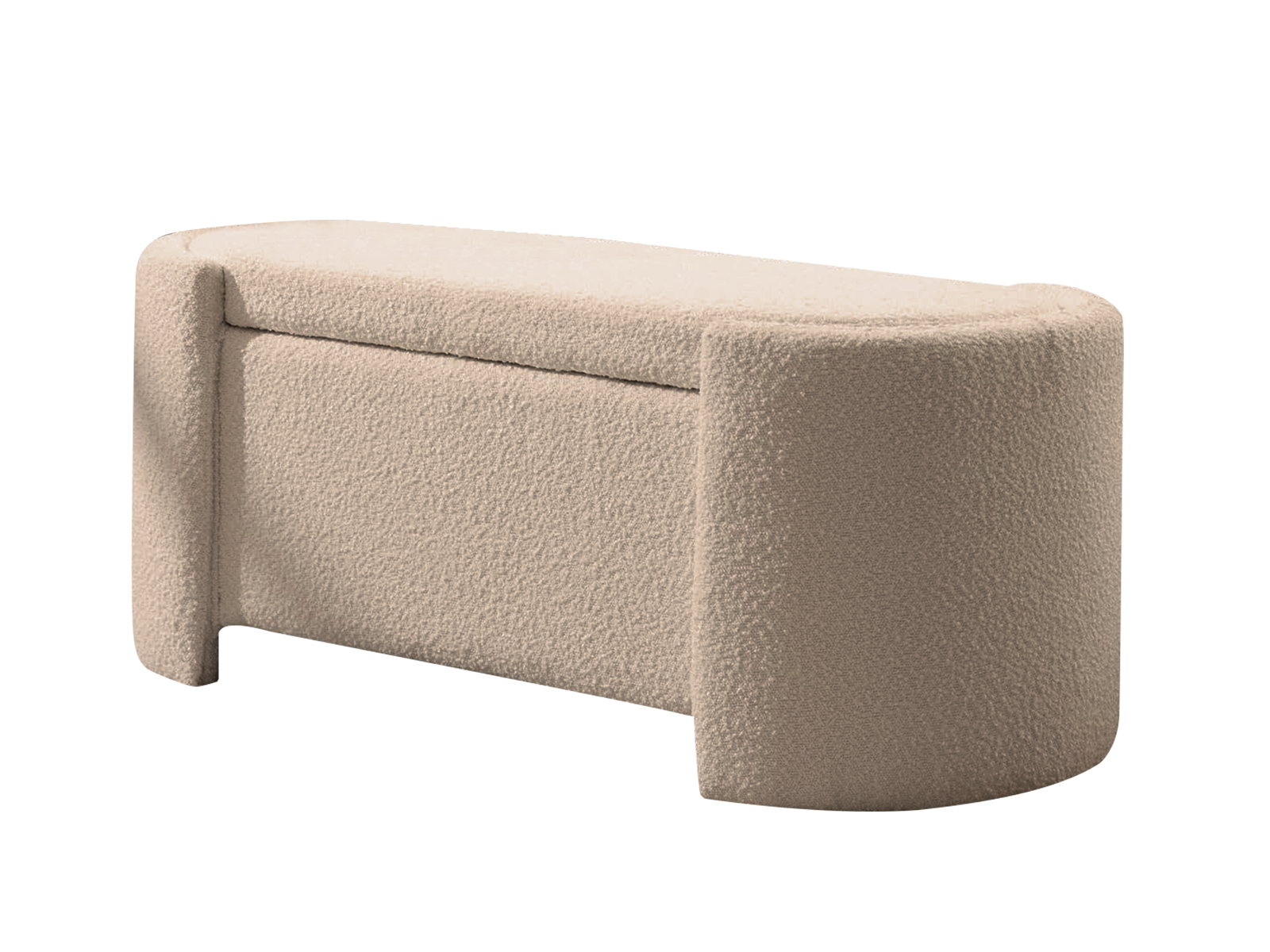 Boucle Storage Bench - Apricot