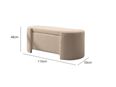 Boucle Storage Bench - Apricot