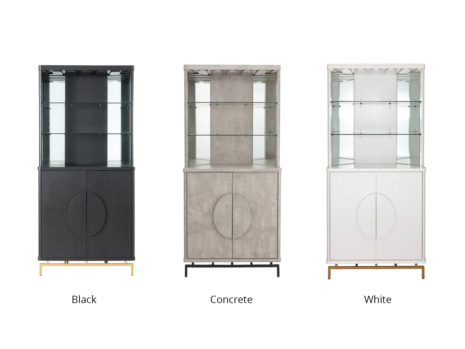 2-Door Corner Wine Cabinet - White
