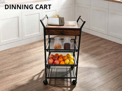Dining Cart - Black & Walnut