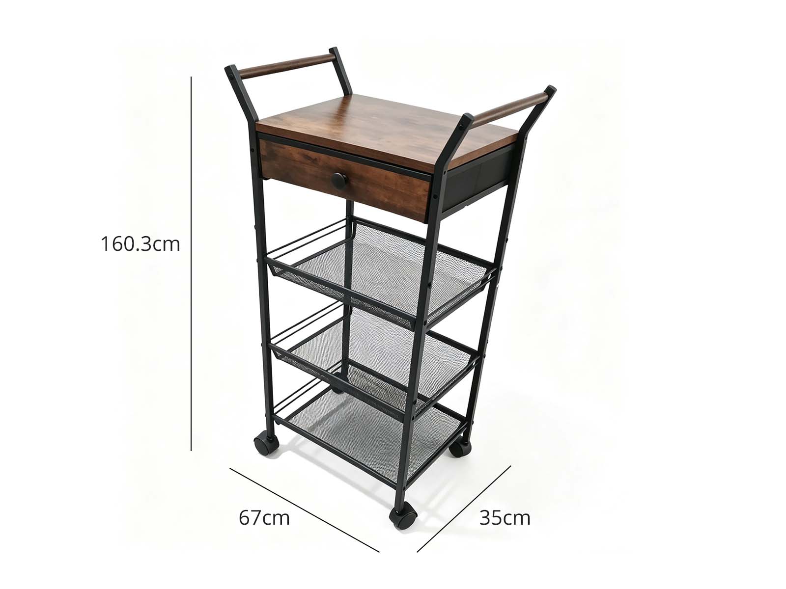 Dining Cart - Black & Walnut