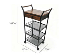 Dining Cart - Black & Walnut