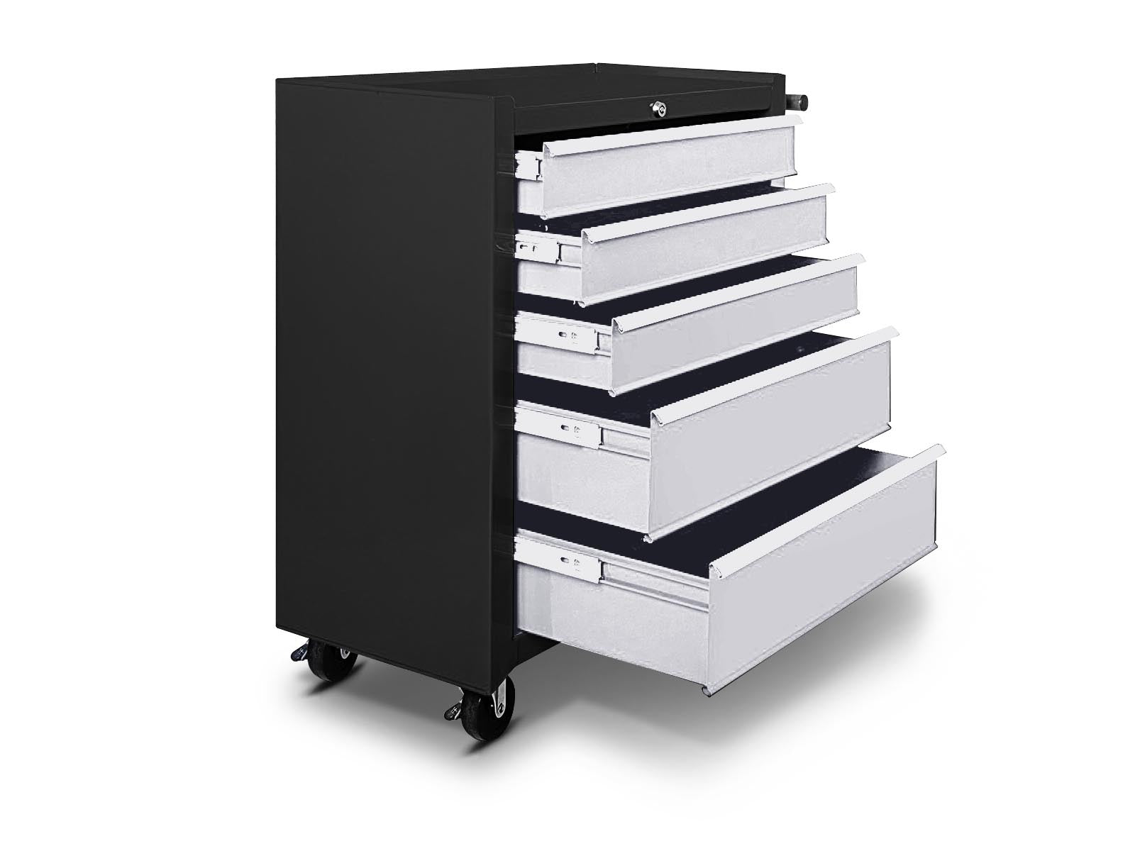 5-Drawer Tool Cabinet - Black + Grey