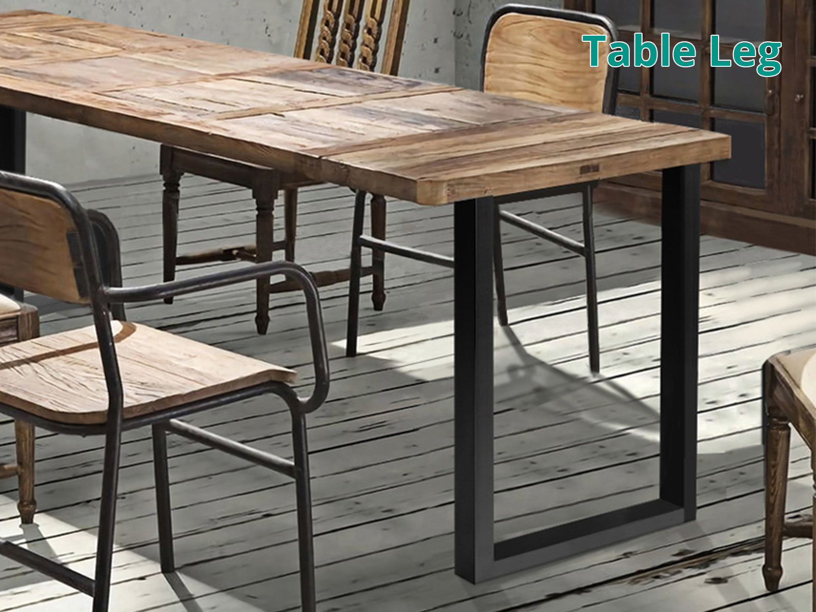 DS Box-Shape Metal Table Legs Large - Set of 2