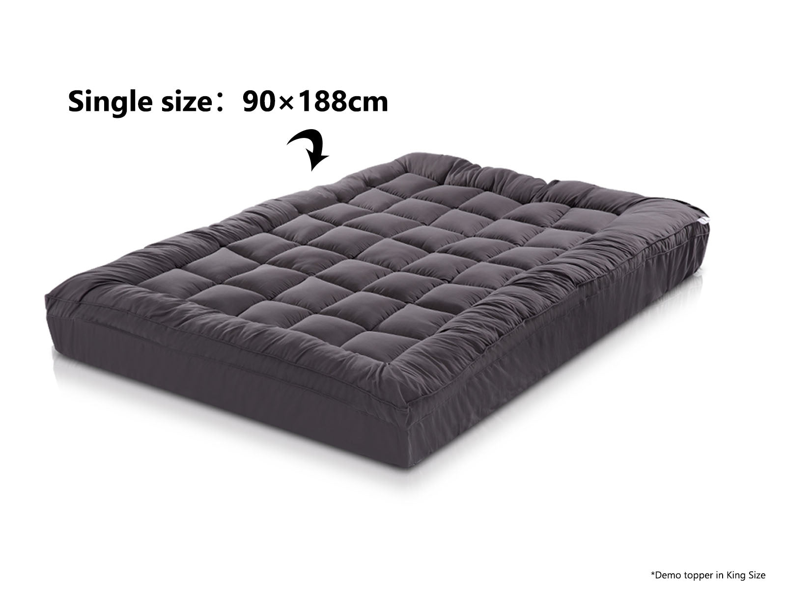 Bamboo Charcoal Mattress Topper - Single