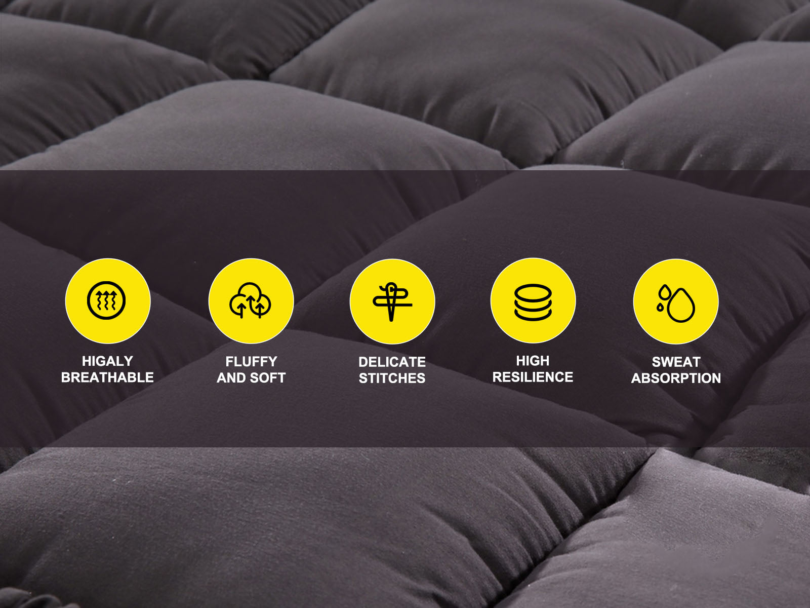 Bamboo Charcoal Mattress Topper - Single