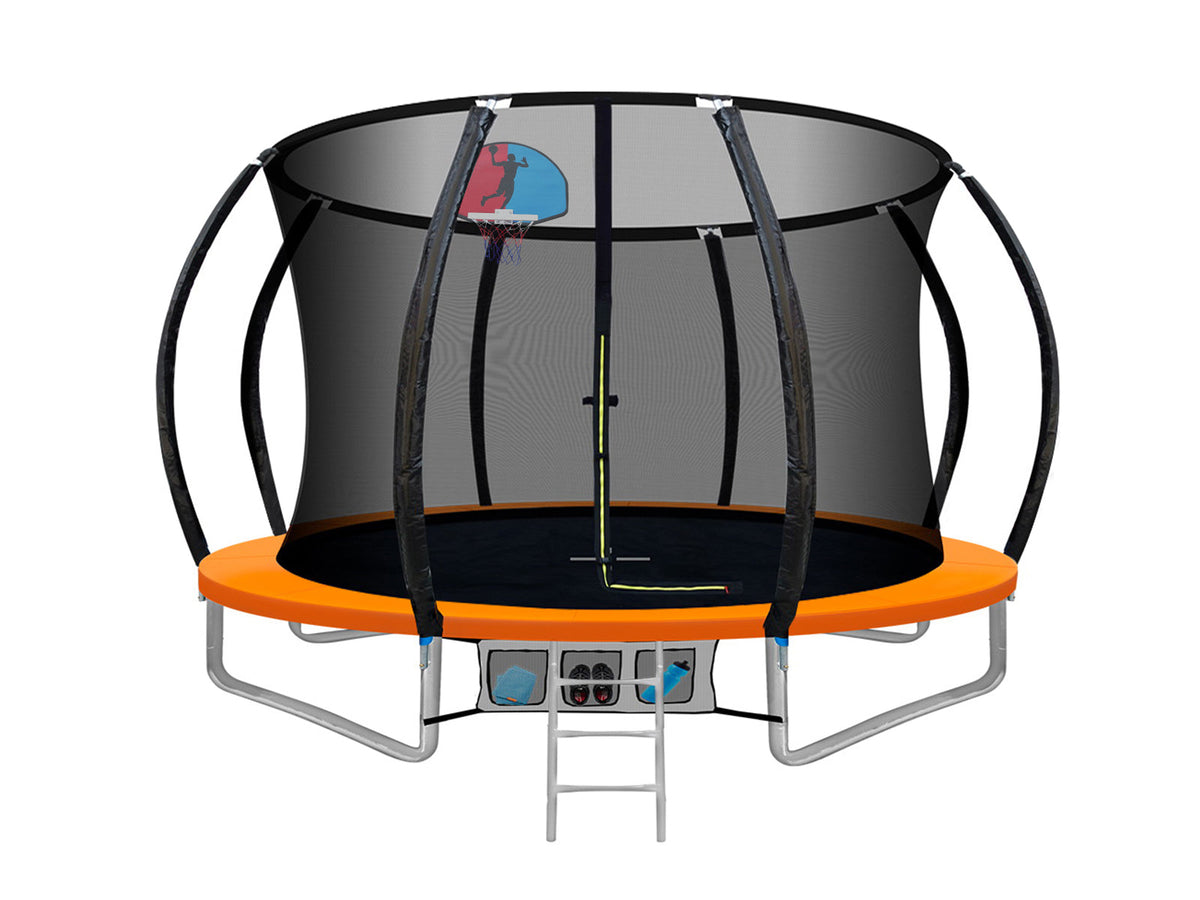 Arc Trampoline Orange with Basketball Hoop - 12ft