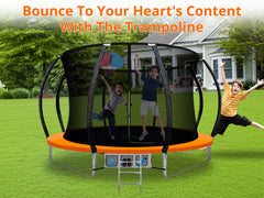 Arc Trampoline Orange with Basketball Hoop - 12ft