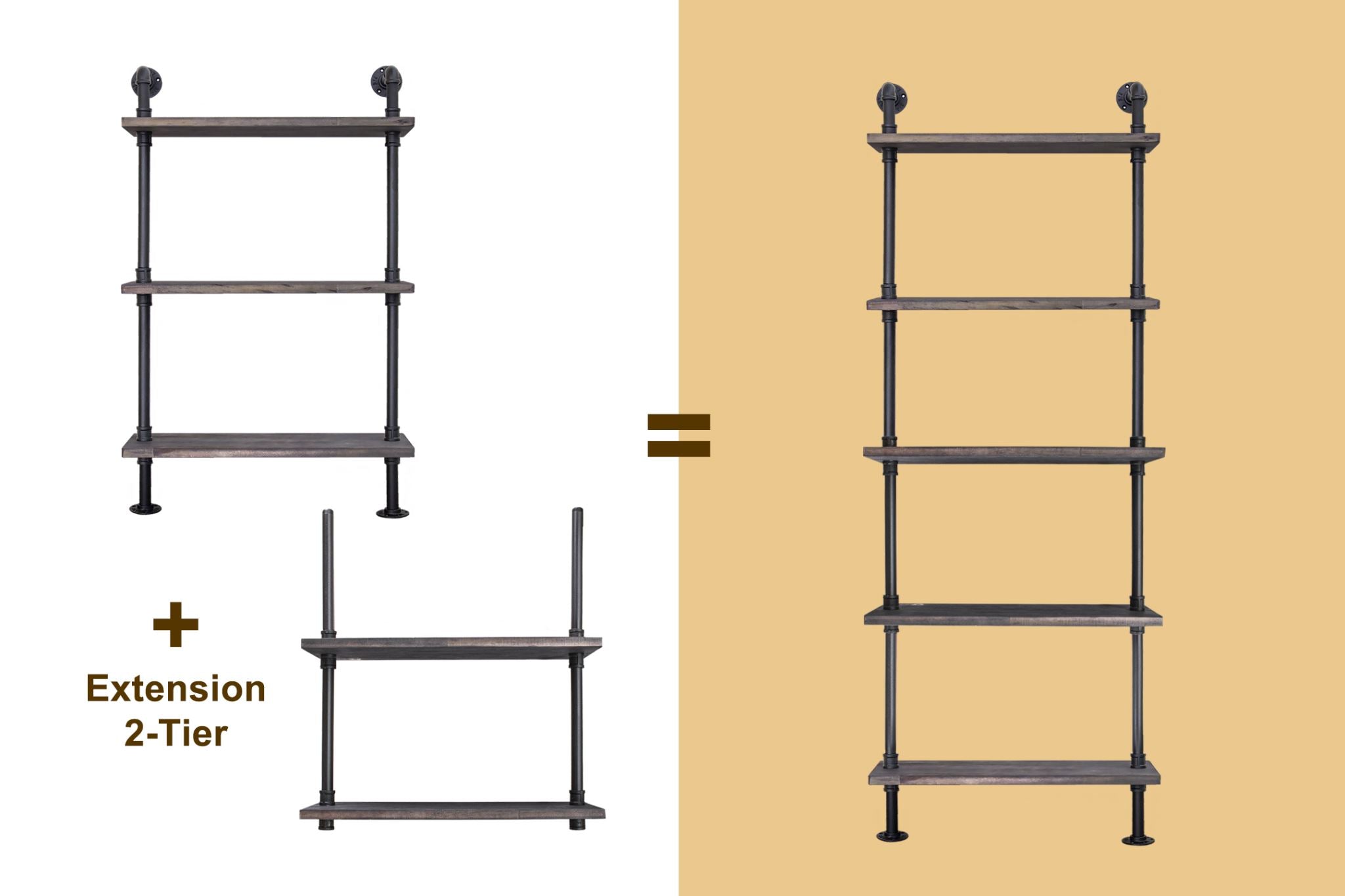 3-Tier Pipe Shelf