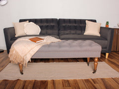 Bellay Linen Ottoman Bench - Light Grey
