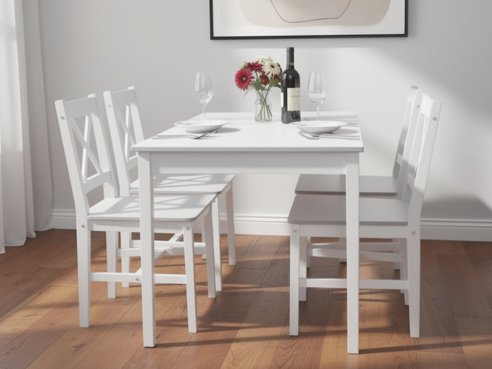 Ajax 5-Piece Dining Set - White