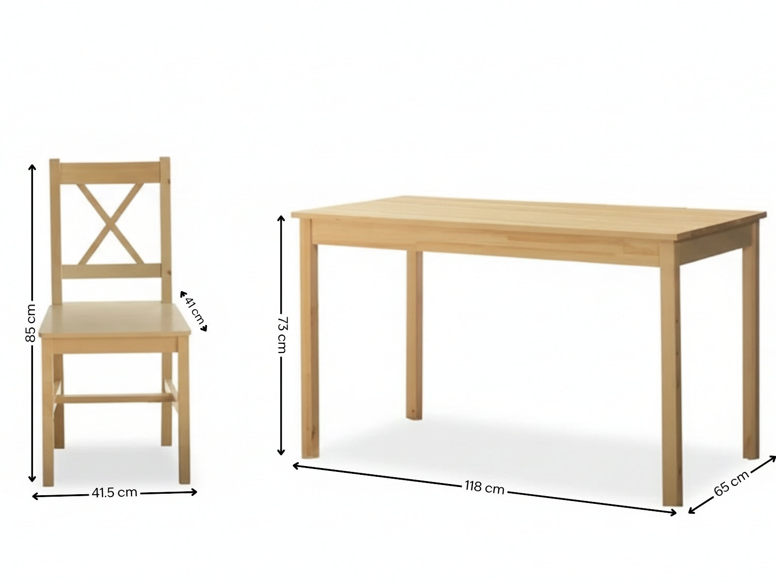 Ajax 5-Piece Dining Set - Natural Wood