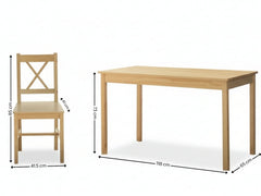 Ajax 5-Piece Dining Set - Natural Wood