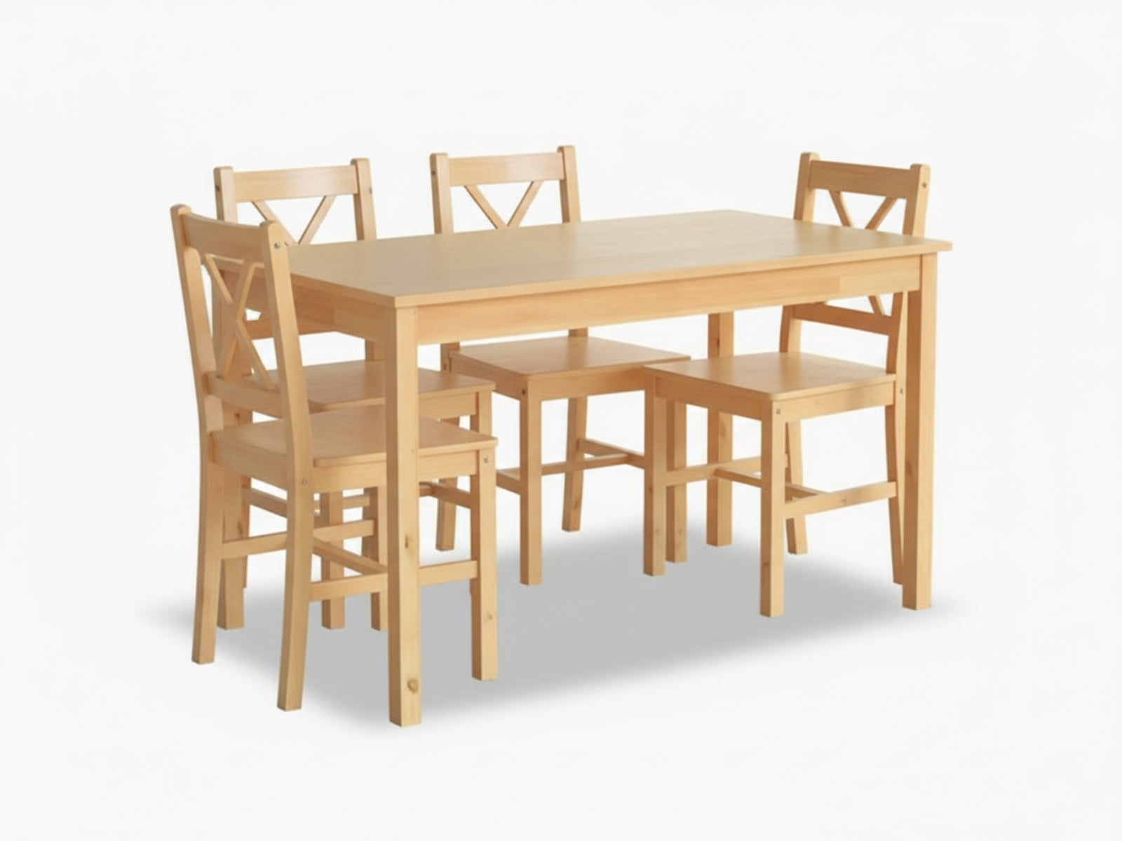 Ajax 5-Piece Dining Set - Natural Wood