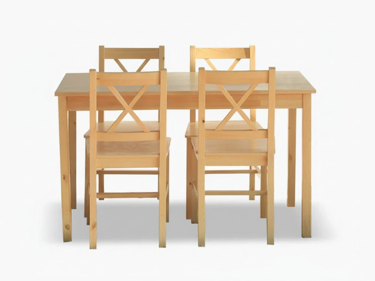 Ajax 5-Piece Dining Set - Natural Wood