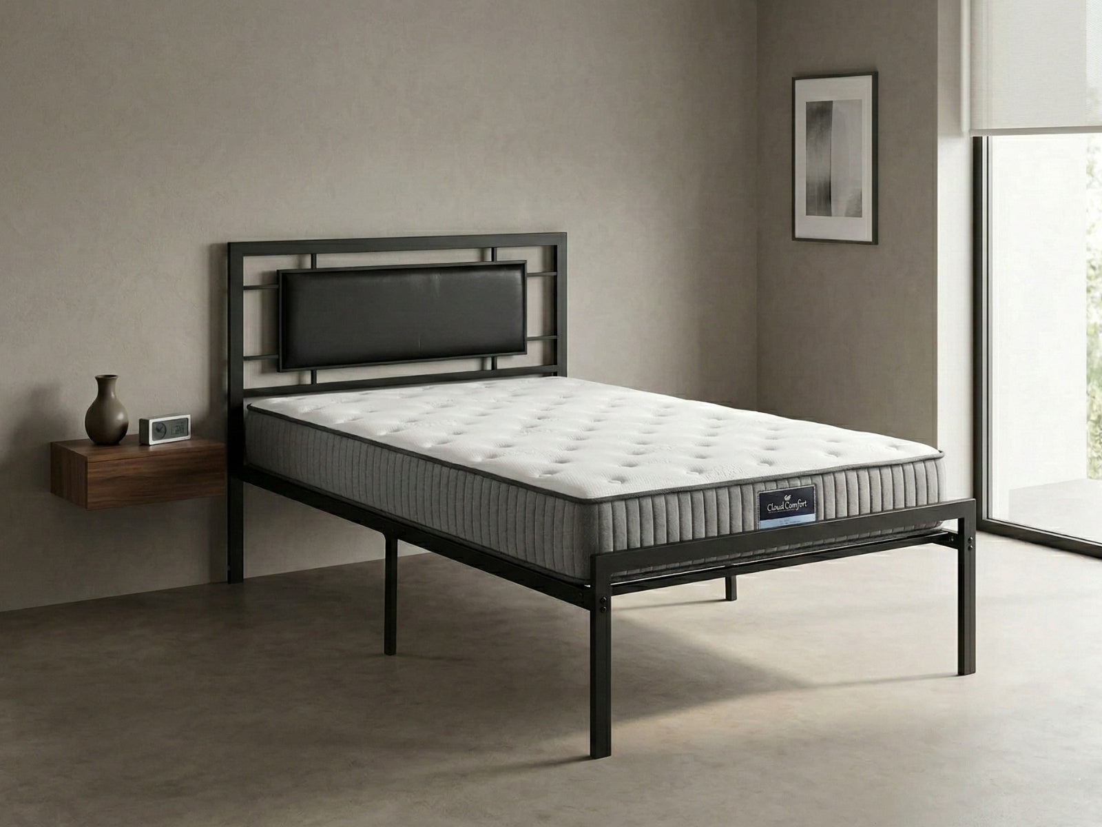 Dakota Metal Bed Frame & FIRM23 Mattress - Single