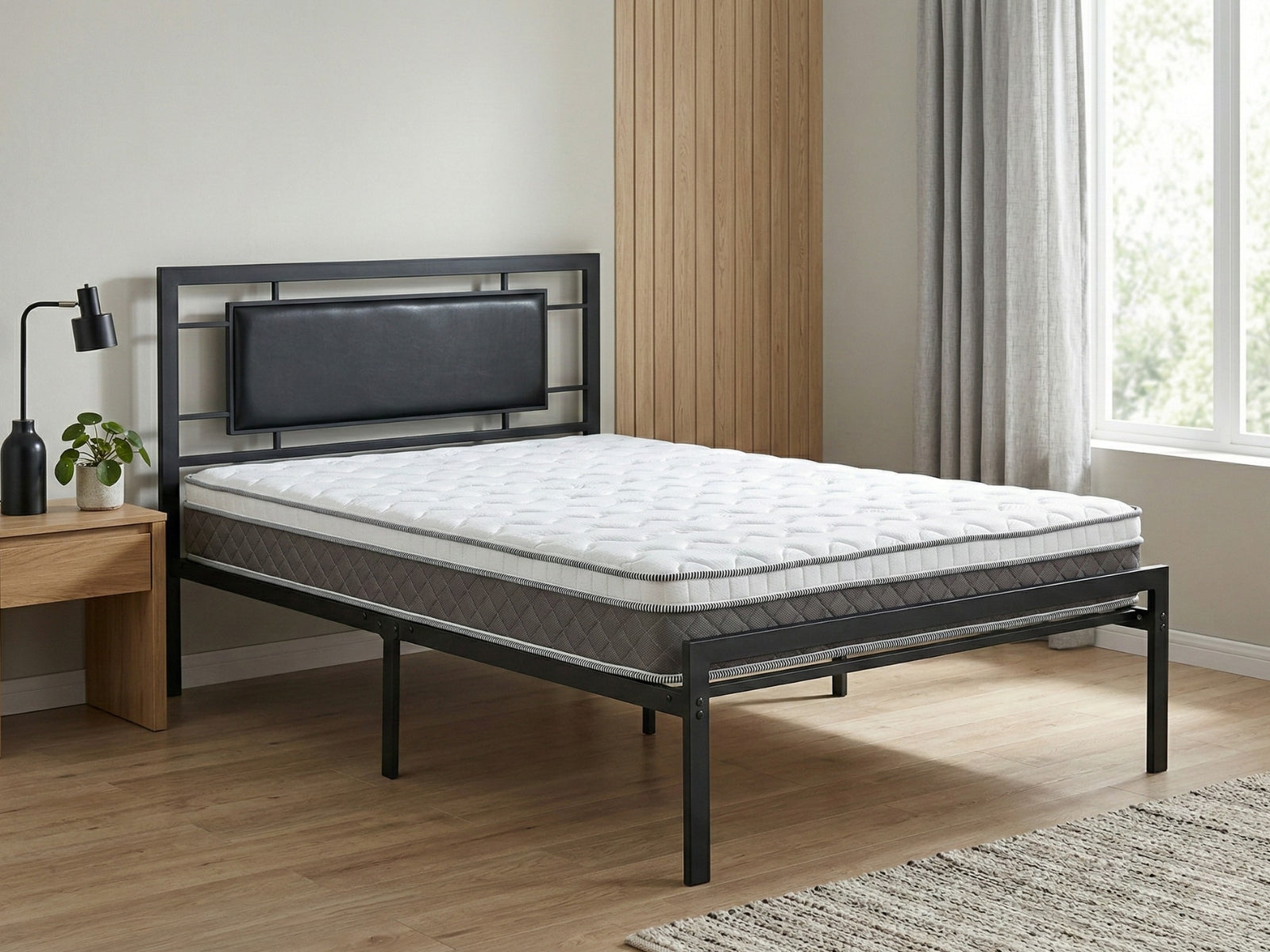 Dakota Metal Bed Frame & MEM 23 cm Mattress - Single