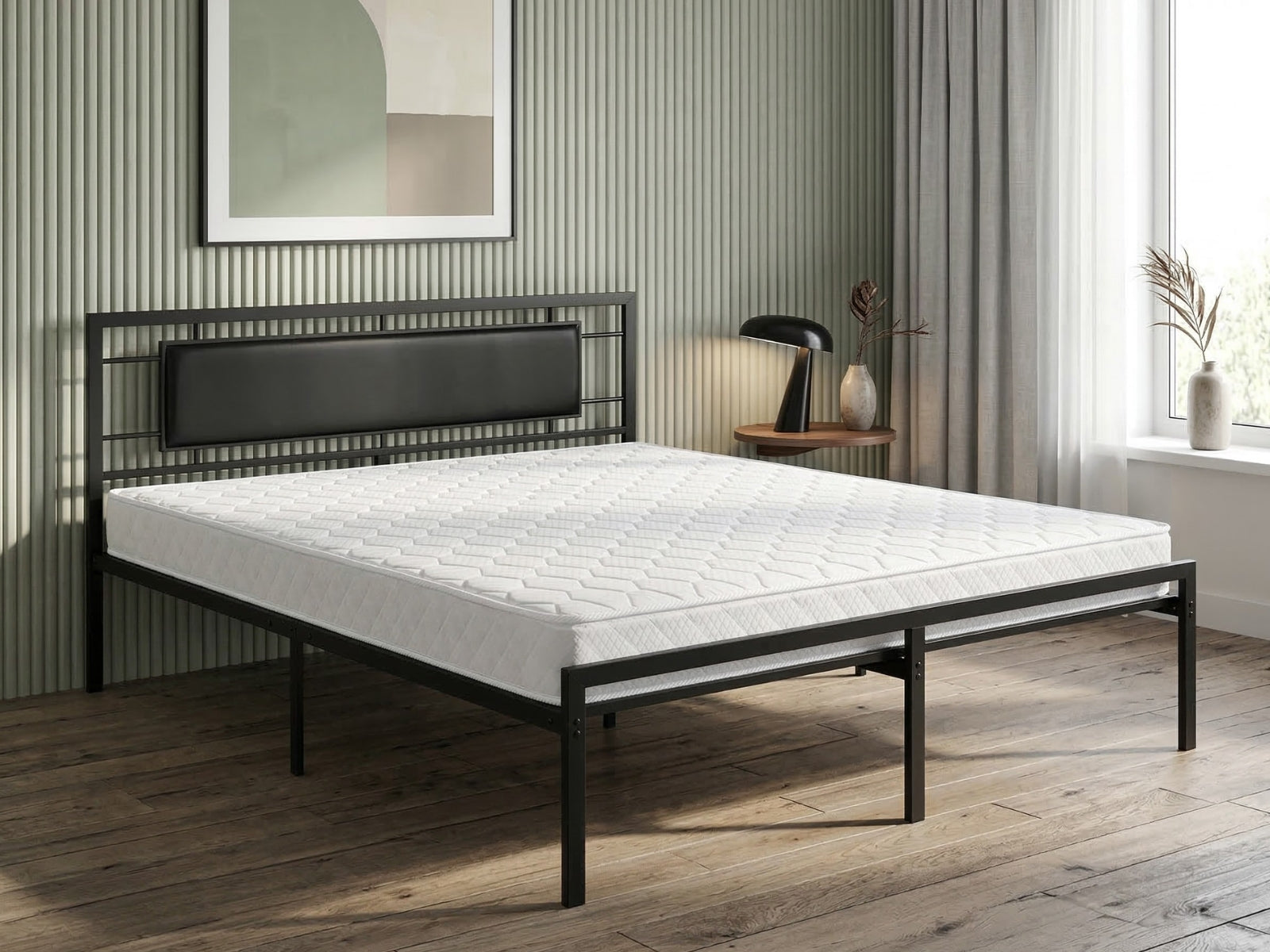 Dakota Metal Bed Frame & Bon15 Mattress - Double