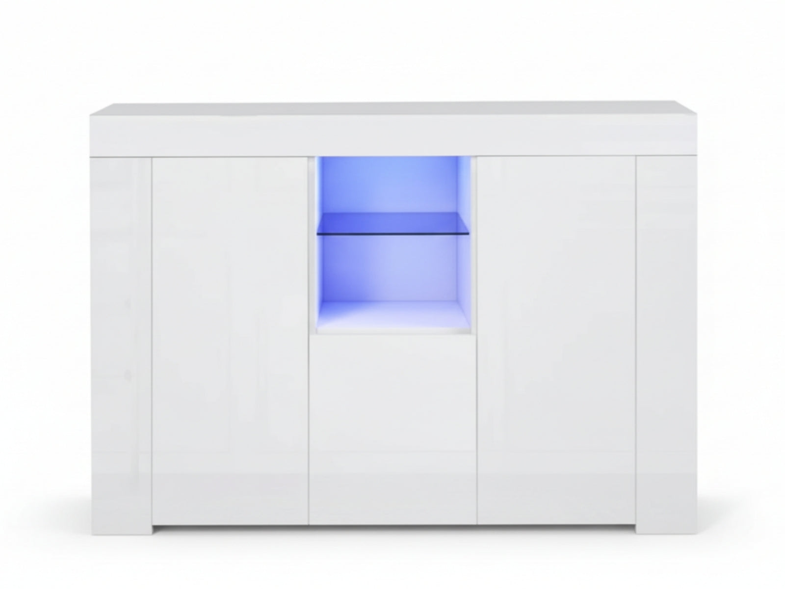 Anshos Storage Cabinet with LED Light - White