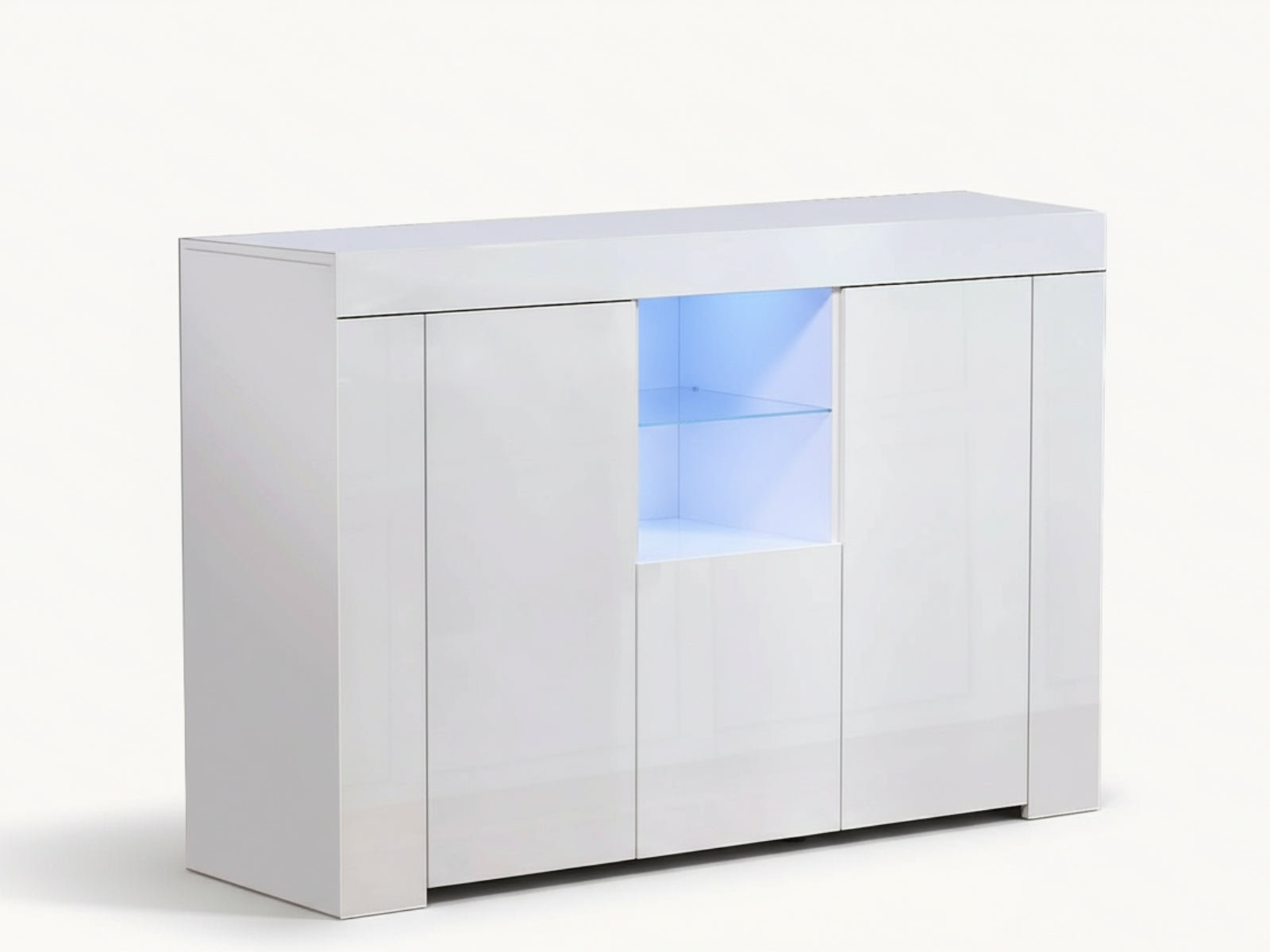 Anshos Storage Cabinet with LED Light - White