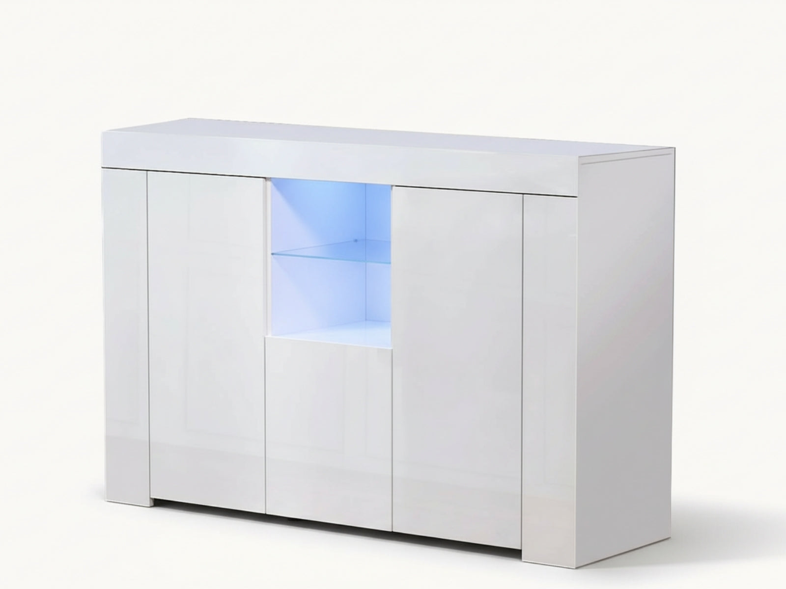 Anshos Storage Cabinet with LED Light - White