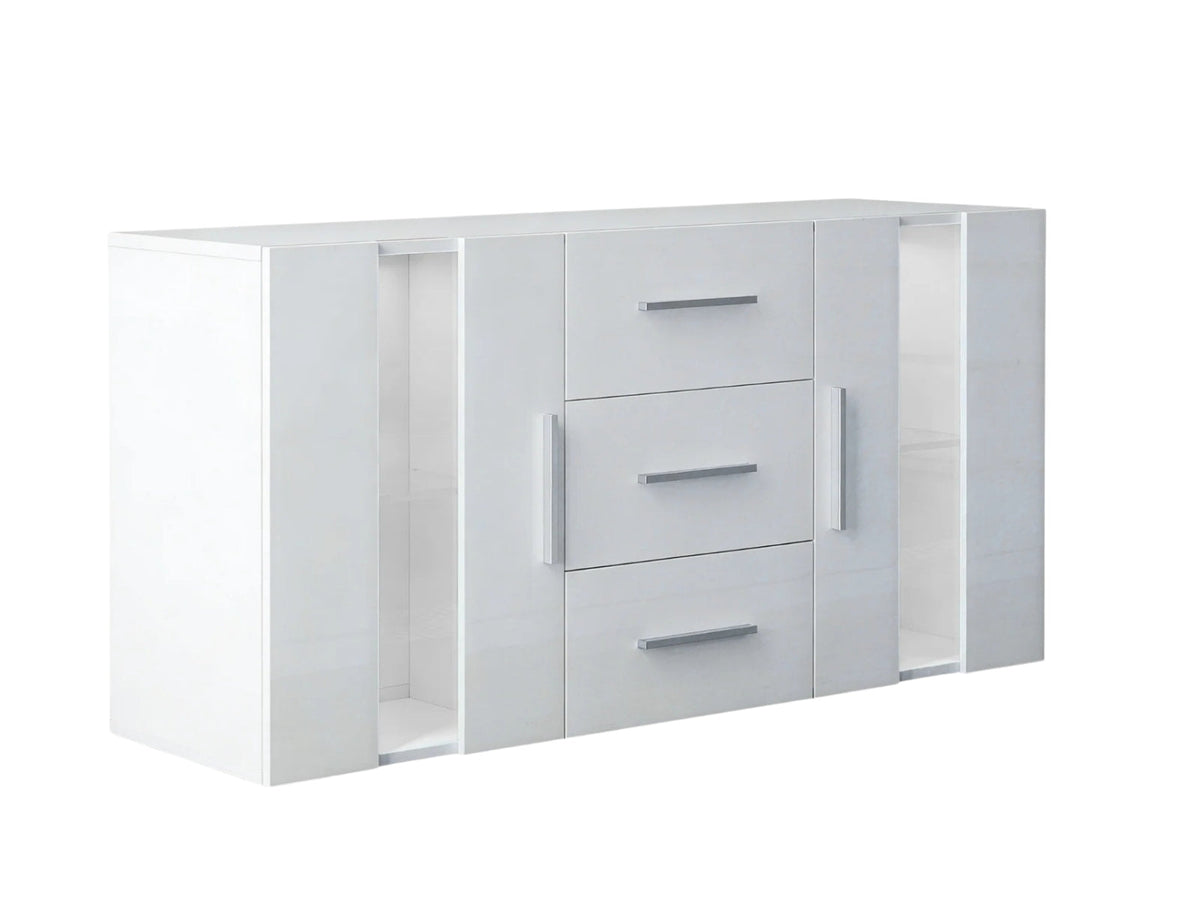 Anshos White Sideboard with LED Light - 135 cm