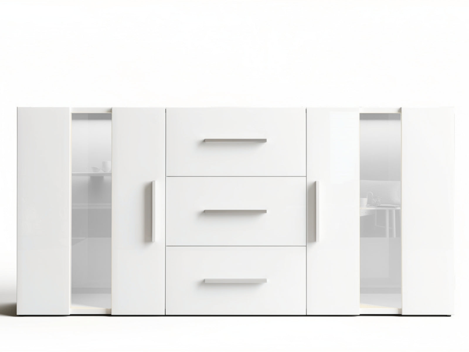 Anshos White Sideboard with LED Light - 135 cm