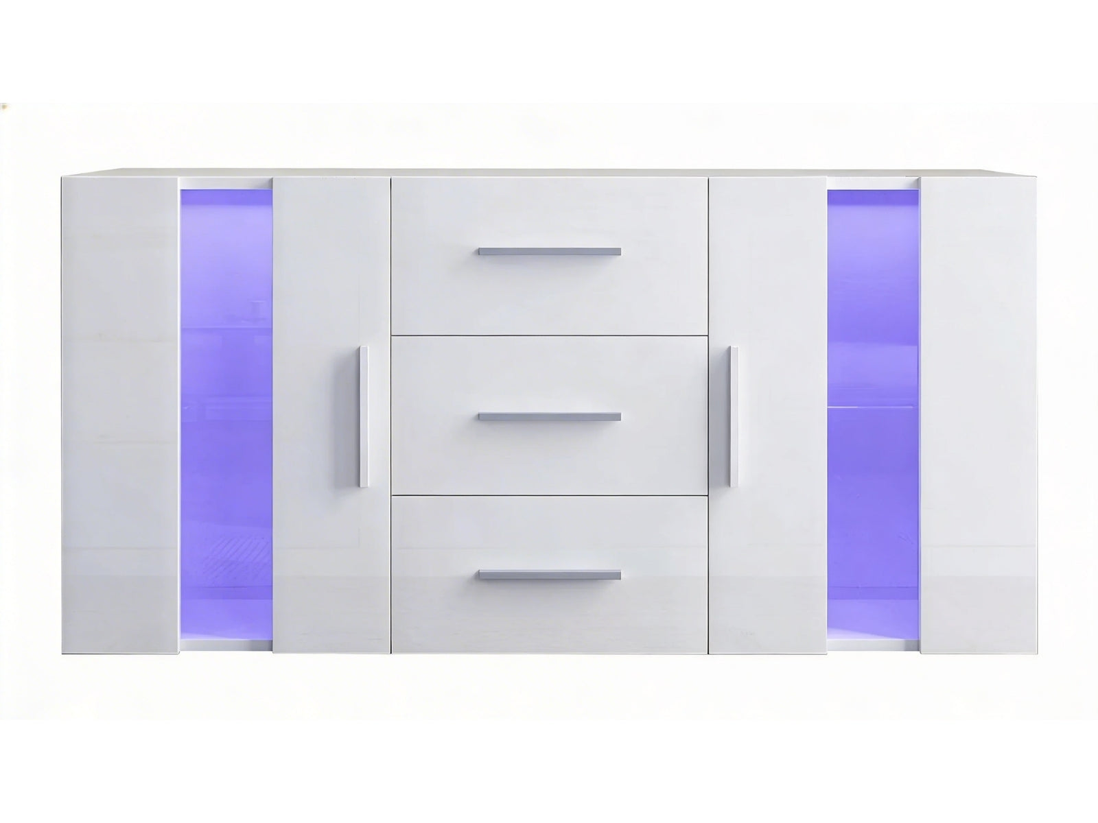 Anshos White Sideboard with LED Light - 135 cm