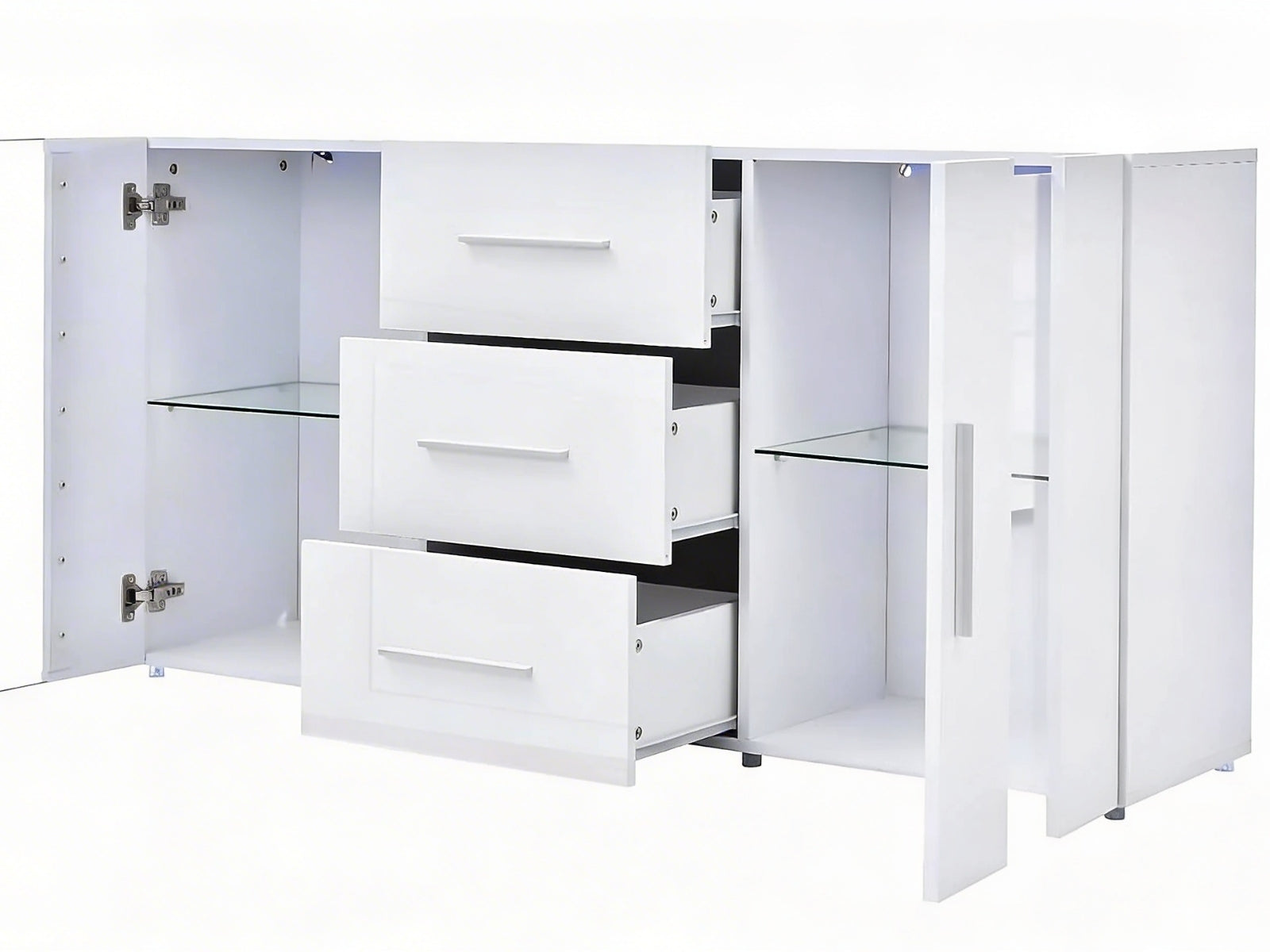 Anshos White Sideboard with LED Light - 135 cm