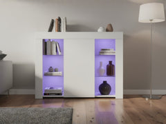 Anshos Side Cabinet with LED Light - White