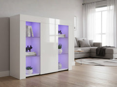 Anshos Side Cabinet with LED Light - White
