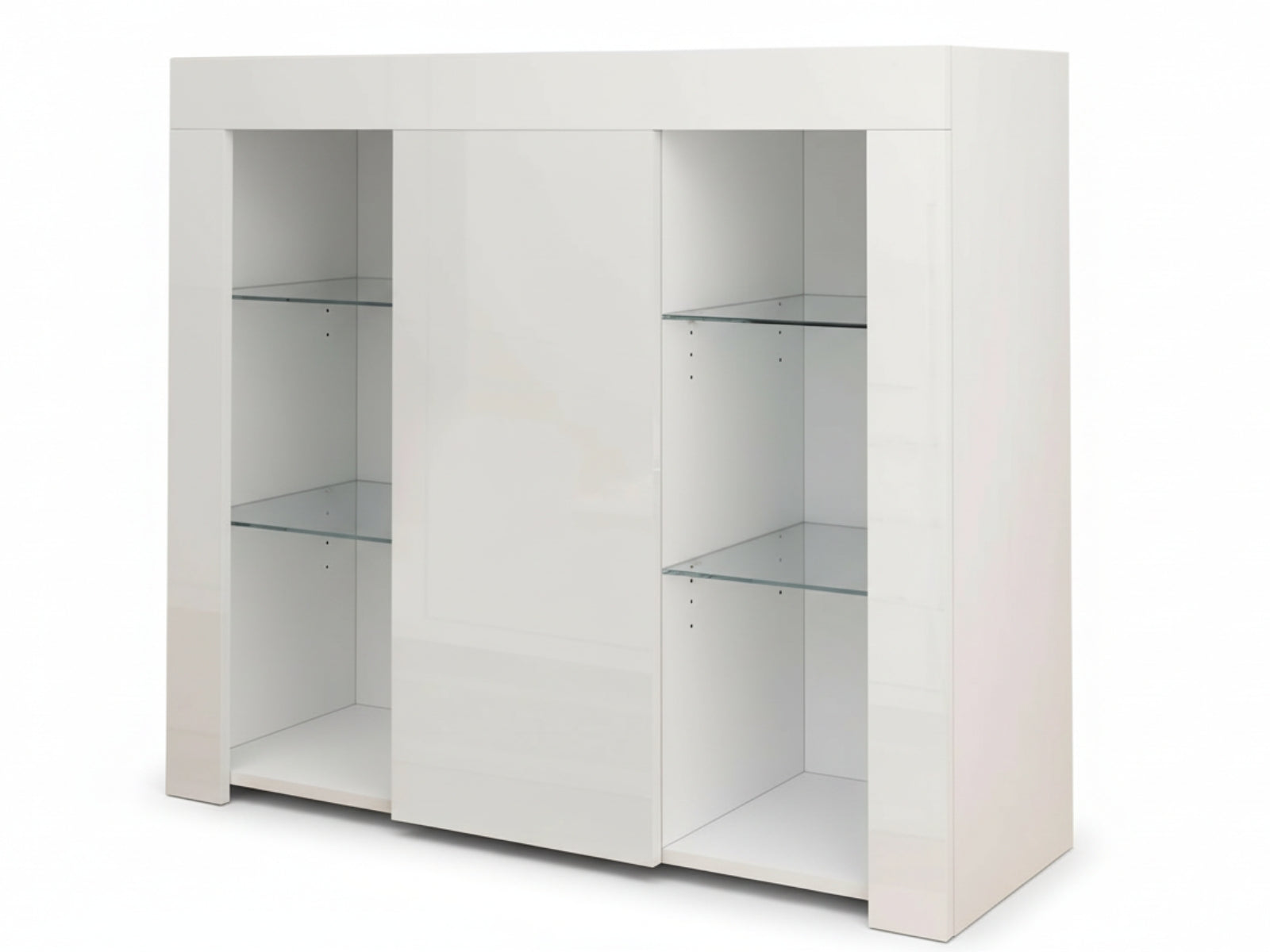 Anshos Side Cabinet with LED Light - White