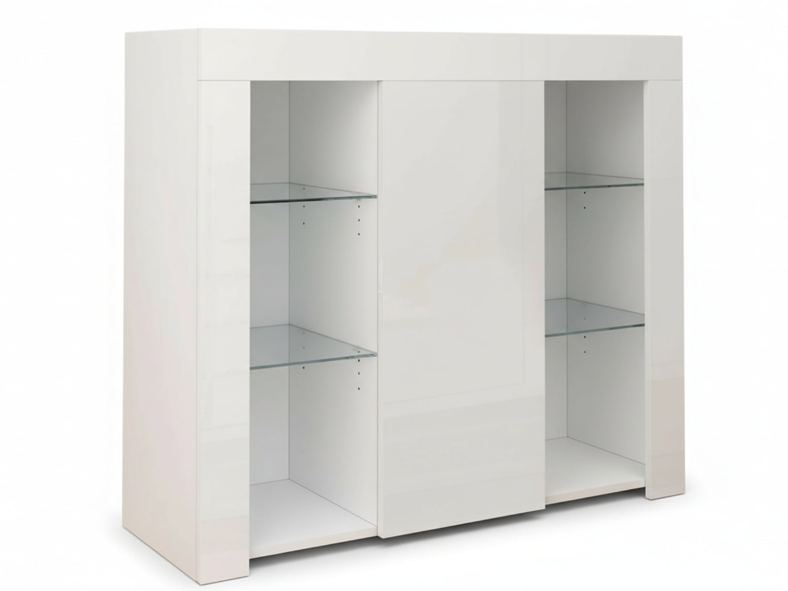 Anshos Side Cabinet with LED Light - White