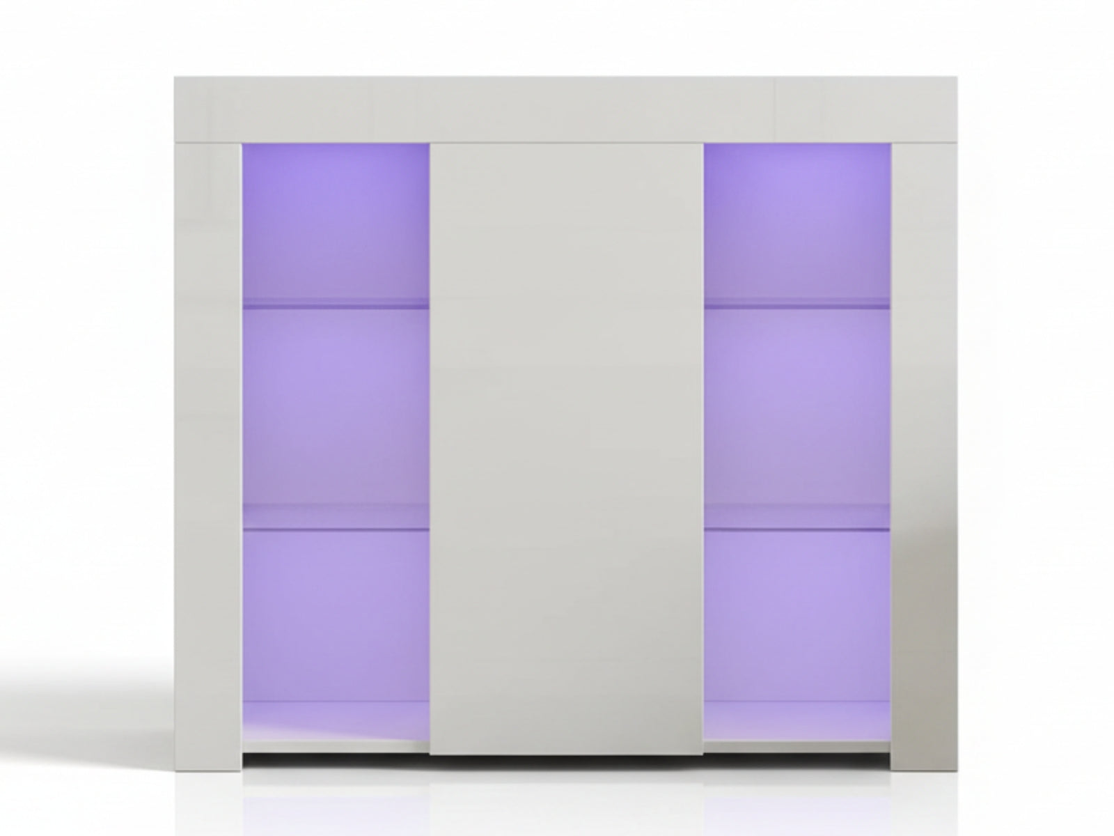 Anshos Side Cabinet with LED Light - White