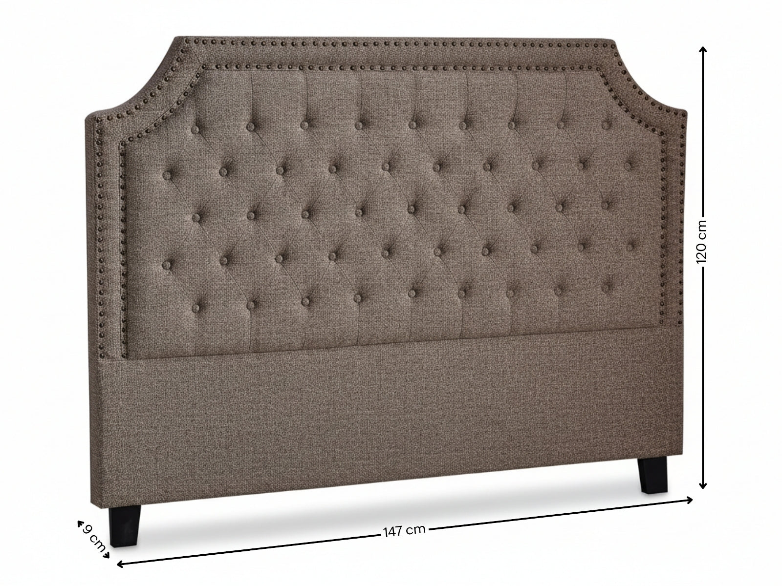 Calwa Linen Headboard Brown - Double