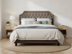 Calwa Linen Headboard Brown - Double