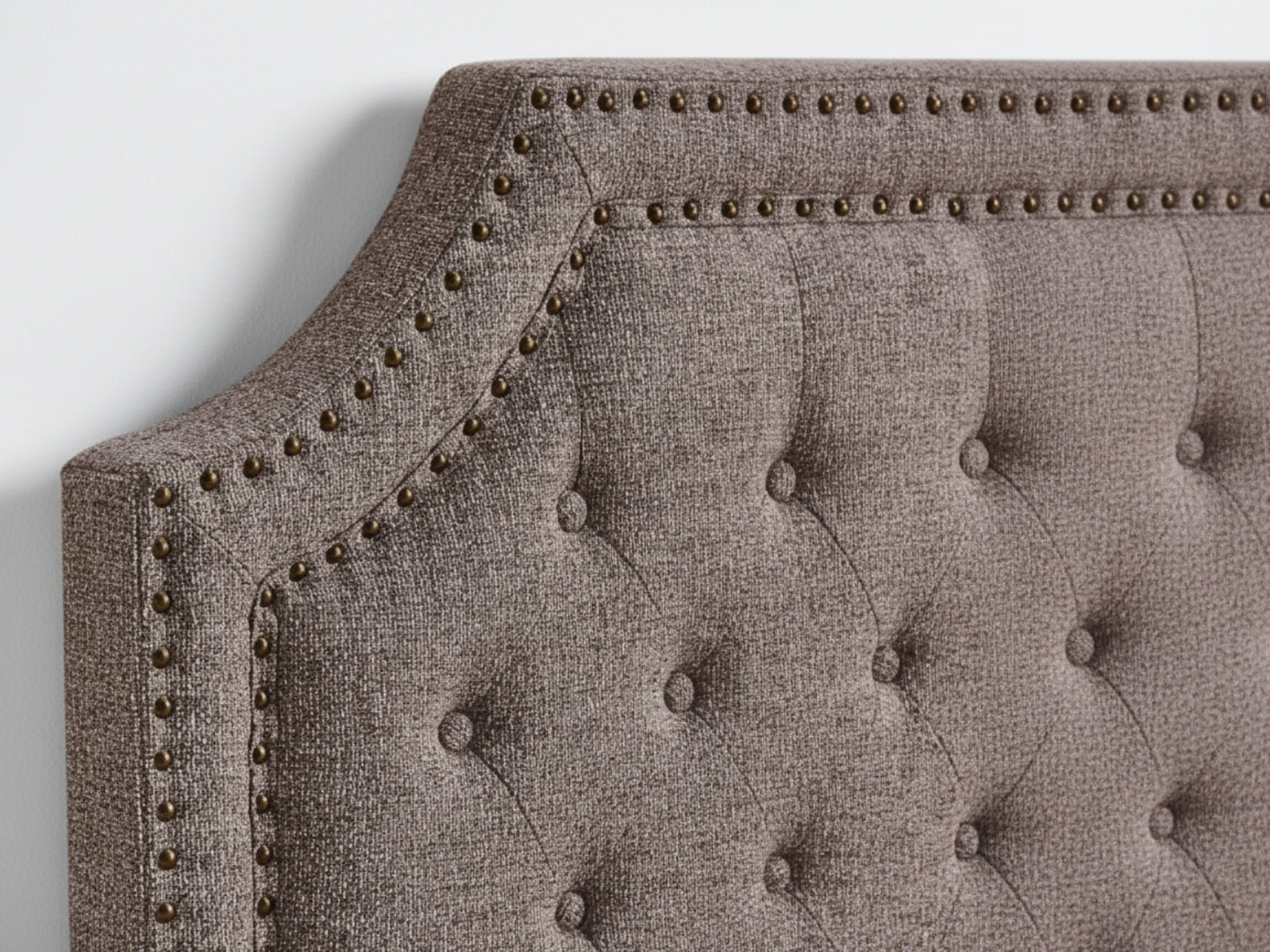 Calwa Linen Headboard Brown - Double