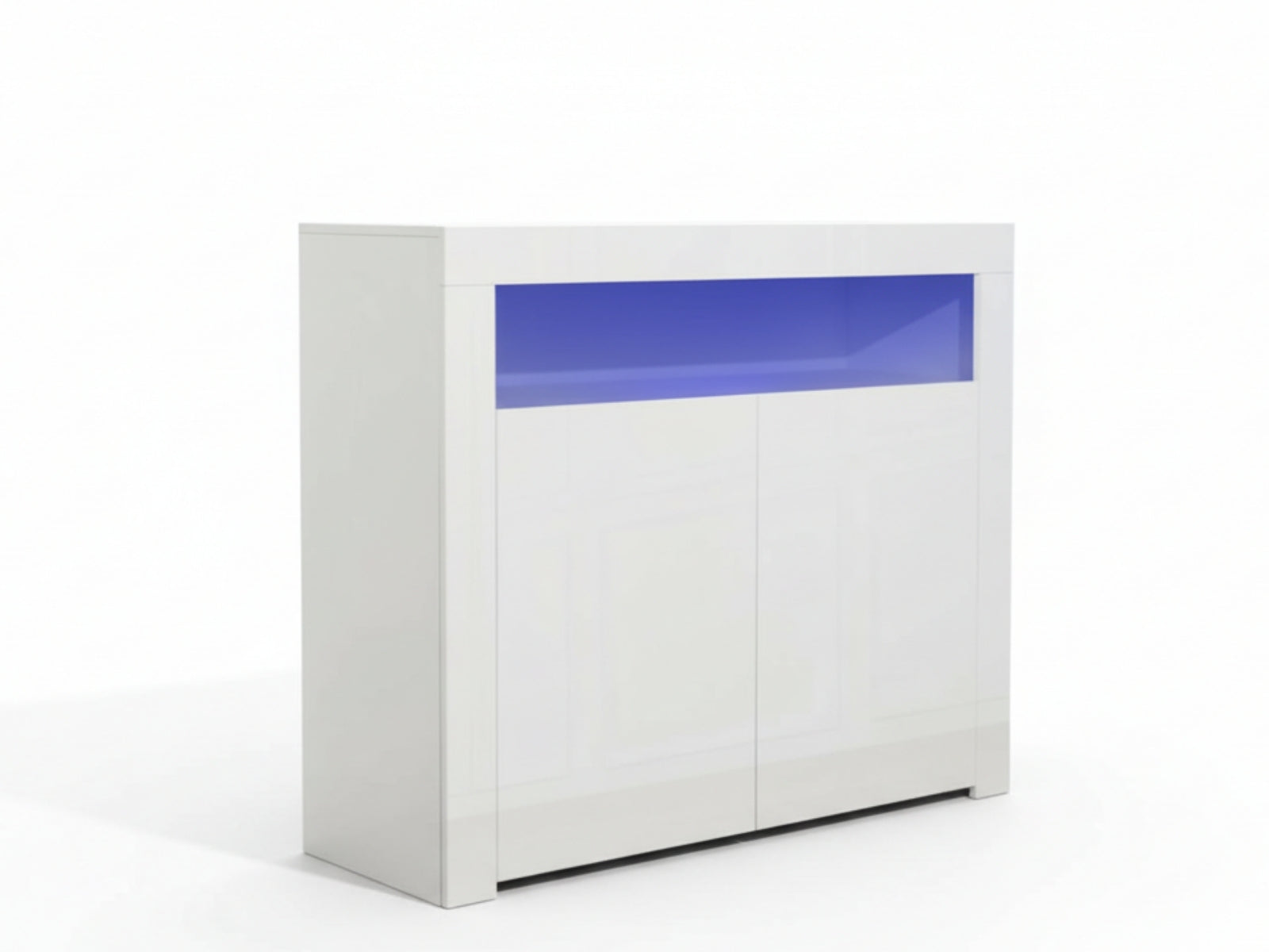 Anshos White 2-Door Buffet with LED Light - 108 cm