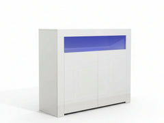 Anshos White 2-Door Buffet with LED Light - 108 cm